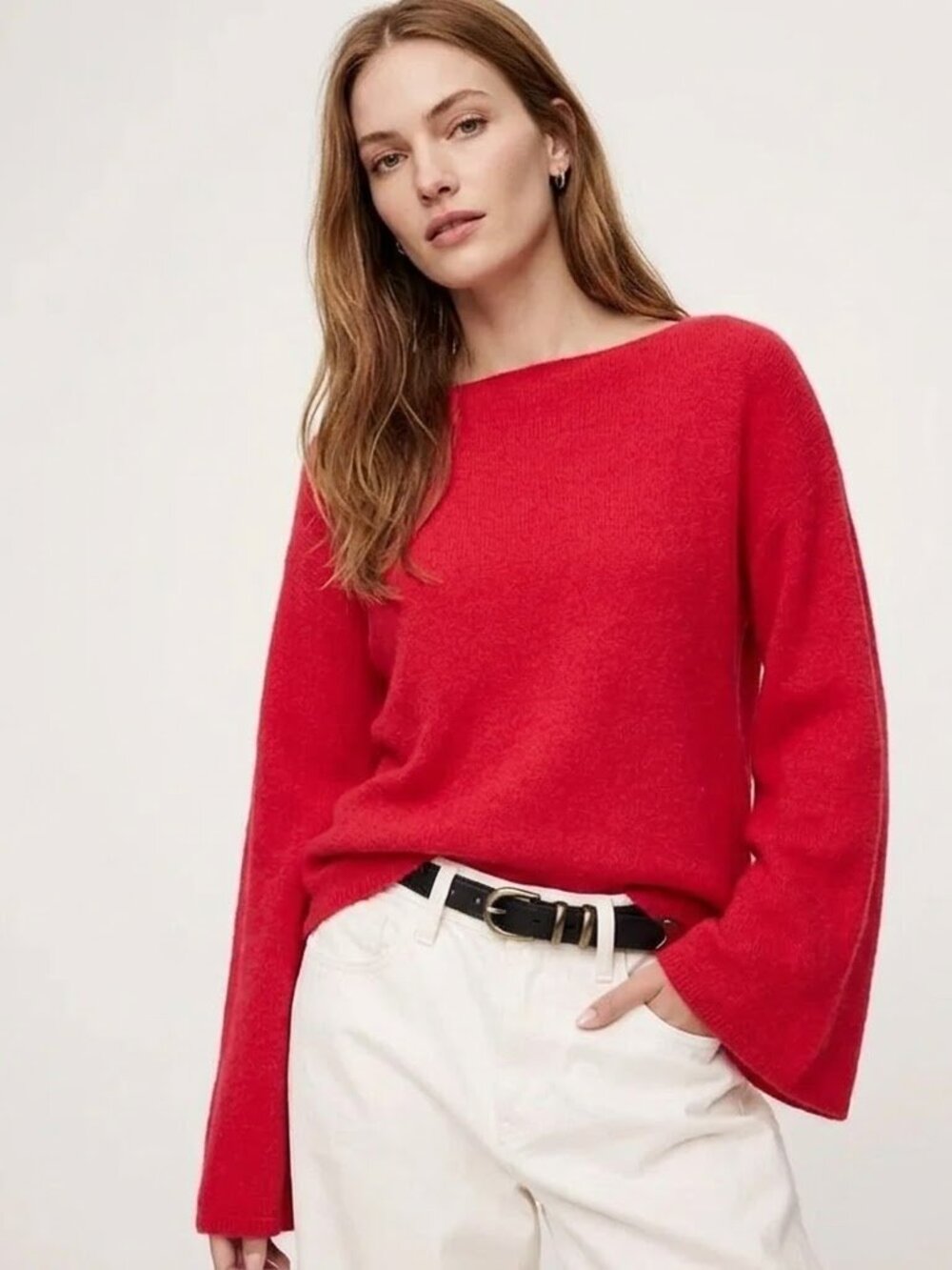 Banana Republic Brushed Cashmere Flare Sleeve Sweater